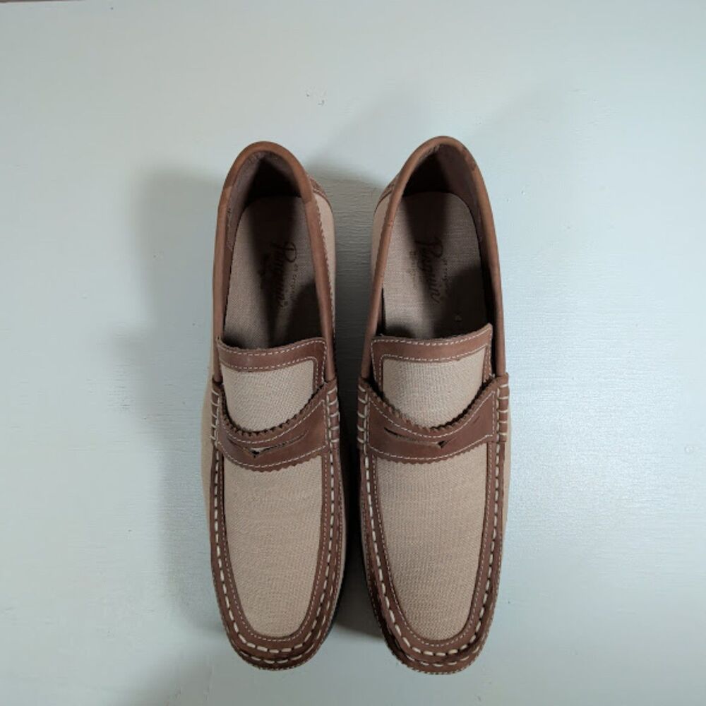 Original Penguin Men’s Bing Penny Linen Loafers Tan Beige Size 10.5 US